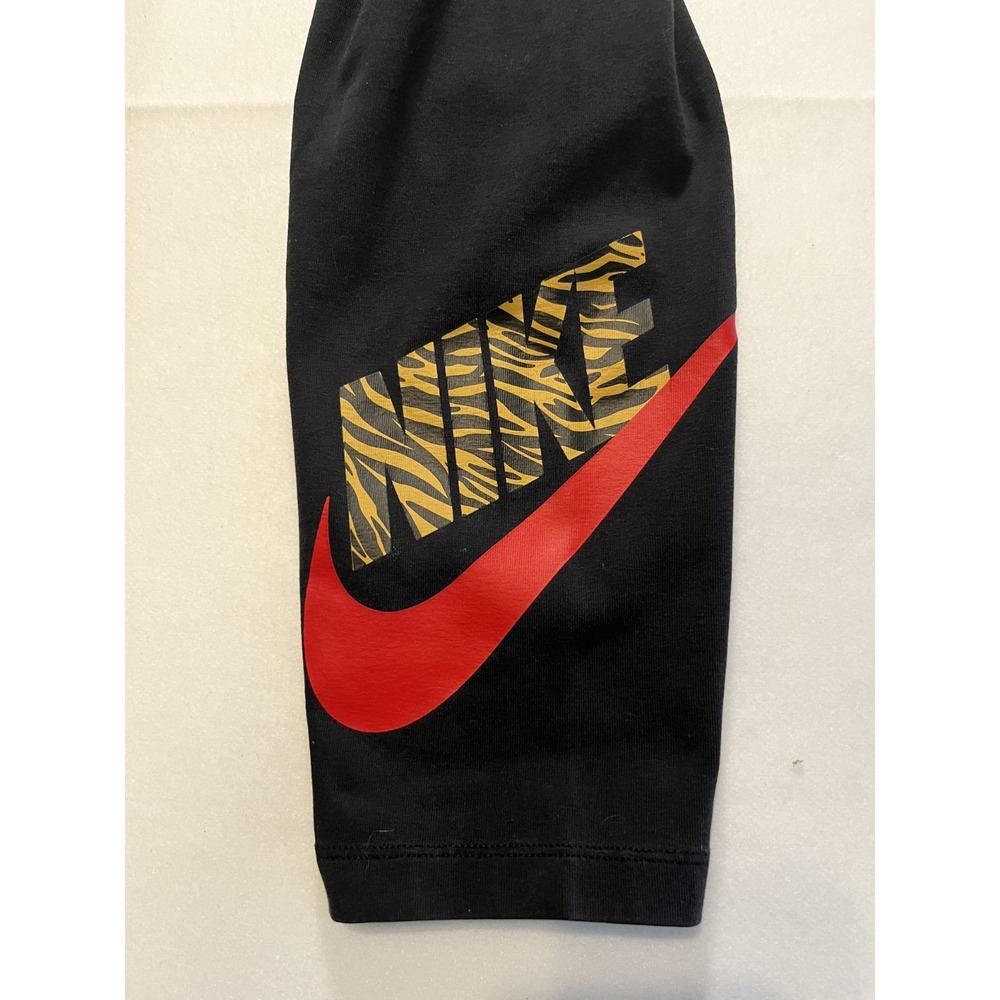 Nike Black Athletic Capri Leggings with Red Swoosh - Picture 2 of 5